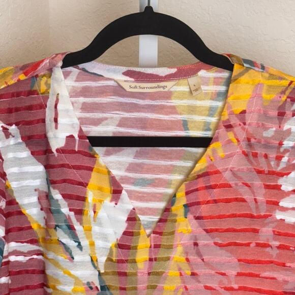 Soft Surroundings Tropical Print Havana Calypso Tunic Top Cover Up Size Large - Picture 3 of 5